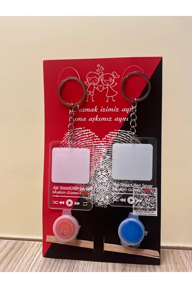 C&On Design Sevgili/Arkadaş kişiye özel parmak izi anahtarlık ürün görseli 1