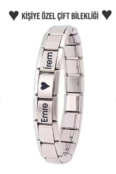 C&On Design Kişiye Özel Charm Bileklik - Yazılı Charm - Lazer Kazımalı - Hediye Kutulu - Kadın & Erkek ürün görseli 1