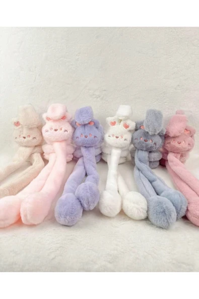 C&On Design Kulakları Kalkan Sesli Hareketli Tavşan Kulaklık Peluş ürün görseli 1