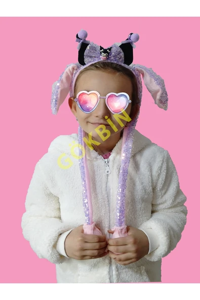 C&On Design Peluş Hareketli Oynar Tavşan Kulaklık Taç Çocuk Kuromi Taçları ürün görseli 1
