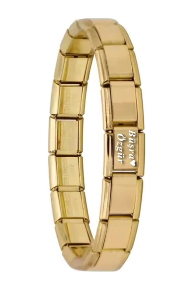 C&On Design Kişiye Özel İsim Yazılı İtalyan Charm Unisex Çelik Bileklik scb62 ürün görseli 1