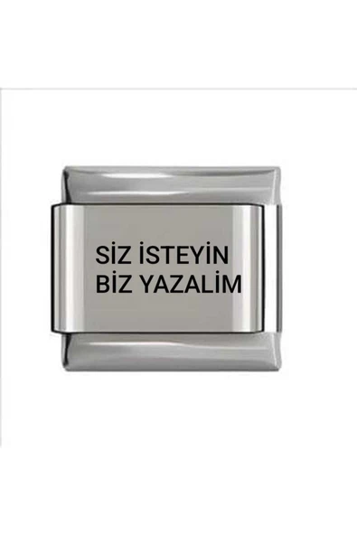 C&On Design Kişiye Özel Lazer Yazılı İtalyan Çelik Charm - Tekli Parça ürün görseli 1
