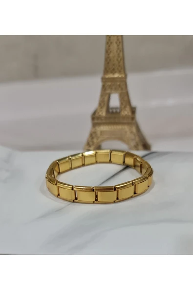 C&On Design İtalyan Charmlı Gold Unisex Paslanmaz Çelik Bileklik ürün görseli 1
