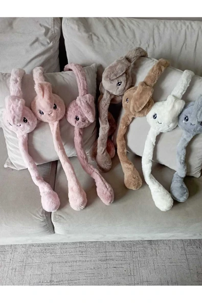 C&On Design Peluş Oynar Mekanizmalı Beyaz Tavşan Kulaklık ürün görseli 1