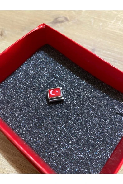 C&On Design BAYRAK Atatürk Temalı Charm – & Atatürk Silüeti – İtalyan Charm Bileklik Uyumlu Çelik ürün görseli 1