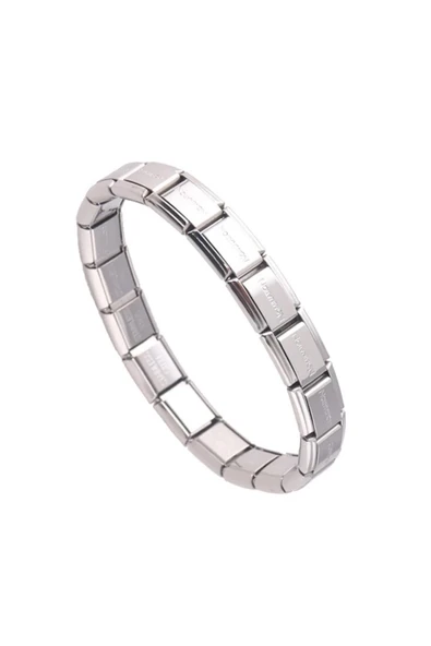 C&On Design Italyan Charm Yazılı Silver Çelik Bileklik ürün görseli 1