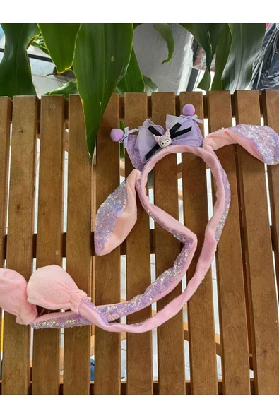 C&On Design Kulakları Hareket Eden Peluş Kuromi Kulaklık Taç Mor ürün görseli 1