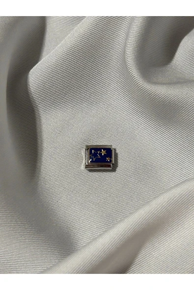 C&On Design Paslanmaz Çelik Mavi Yıldızlı Italyan Charm ürün görseli 1