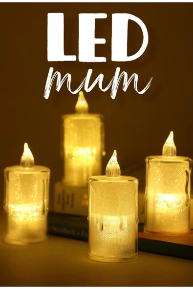 C&On Design 4 Adet Eriyen Mini Led Mum Seti Pilli Dumansız Alevli Ledli Dekoratif Yapay Mum Dekor Işığı 6cm ürün görseli 1