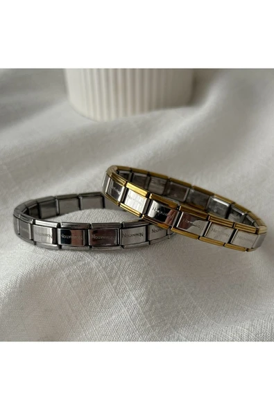 C&On Design Unisex İtalyan Charm Yazılı Paslanmaz Çelik Bileklik Kararmaz ürün görseli 1