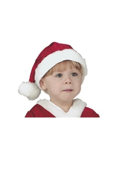 C&On Design Çocuk Kırmızı Kadife Noel Şapkası ürün görseli 1