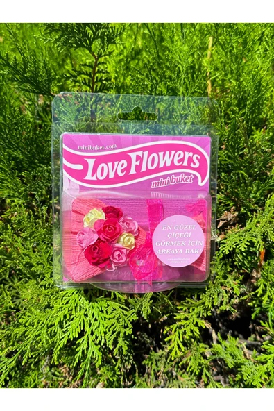 C&On Design Mini Buket Aynalı Love Flowers Tasarım Çiçek, Sevgiliye Hediye ürün görseli 1