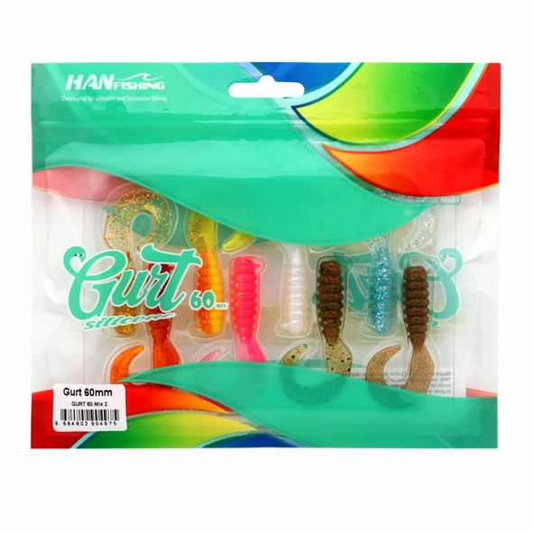 Hanfish Gurt 6cm LRF Silikon Yem Karışık Renk Paketi - Mix 2 ürün görseli 1