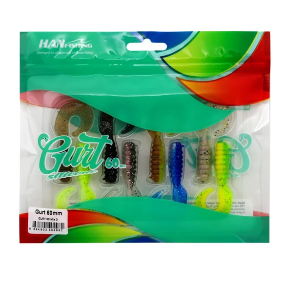 Hanfish Gurt 6cm LRF Silikon Yem Karışık Renk Paketi - Mix 3 ürün görseli 1