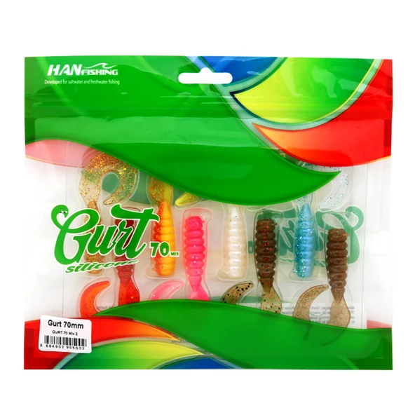 Hanfish Gurt 7cm LRF Silikon Yem Karışık Renk Paketi - Mix 2 ürün görseli 1