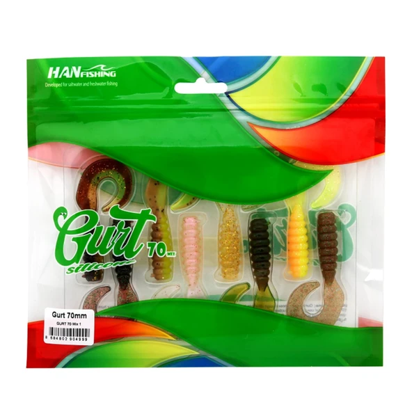 Hanfish Gurt 7cm LRF Silikon Yem Karışık Renk Paketi - Mix 1 ürün görseli 1
