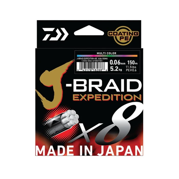 Daiwa JBraid Expedition 8B 150m Smash Orange İp Misina ürün görseli 1