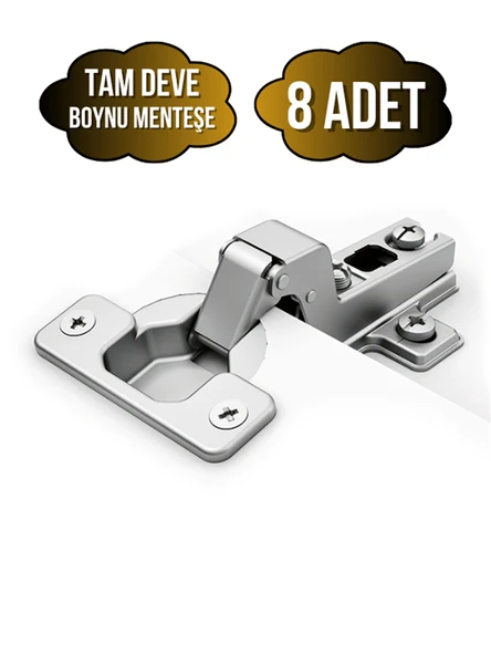 Tam Süper Deve Dolap Kapak Menteşesi Tas Menteşe(TAM SÜPER DEVE MENTEŞE) Krom TAM DEVE - 8 ADET ürün görseli 1