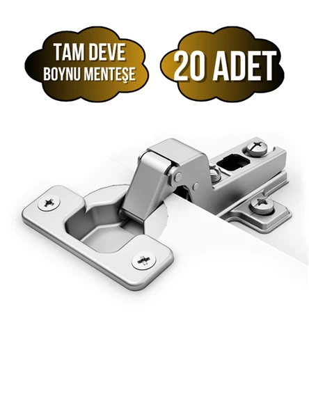 Tam Süper Deve Dolap Kapak Menteşesi Tas Menteşe(TAM SÜPER DEVE MENTEŞE) Krom TAM DEVE - 20 ADET ürün görseli 1
