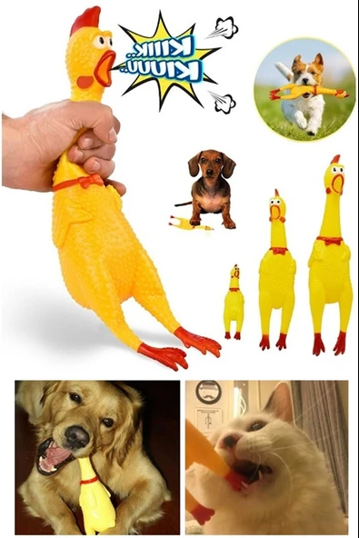 Ses Çıkaran Tavuk Kedi Köpek Oyuncağı 38 cm. ürün görseli 1
