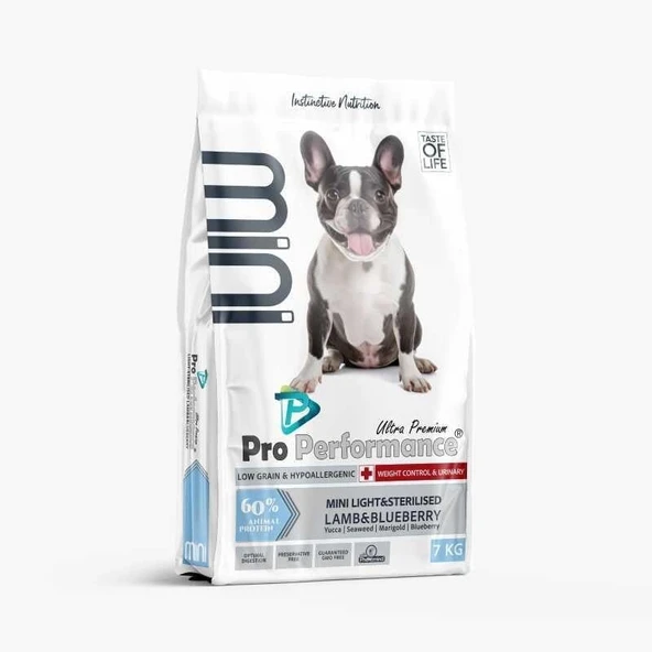 Pro Performance Light Mini Irk Kuzulu ve Yaban Mersinli Diyet Kısırlaştırılmış Yetişkin Köpek Maması 7 Kg ürün görseli 1