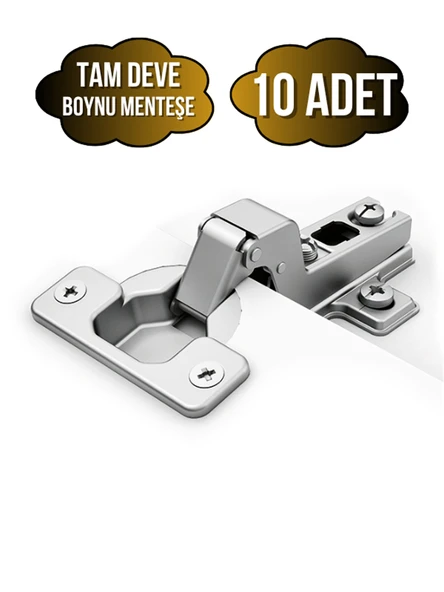Tam Süper Deve Dolap Kapak Menteşesi Tas Menteşe(TAM SÜPER DEVE MENTEŞE) Krom TAM DEVE - 10 ADET ürün görseli 1