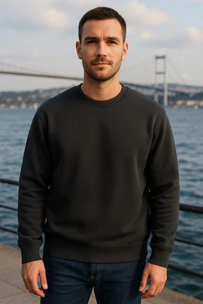 ERKEK SWEATSHİRT 1. KALİTE 3 İPLİK ŞARDONLU ürün görseli 1