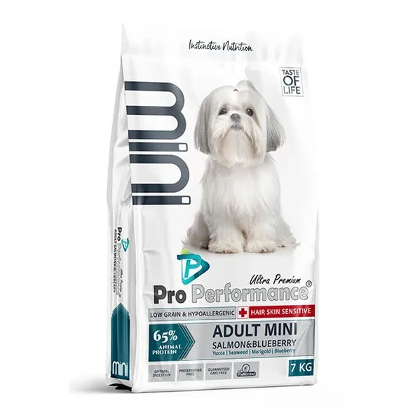 Pro Performance Somonlu ve Yaban Mersinli Uzun Tüylü Küçük Irk Köpek Maması 7 Kg ürün görseli 1