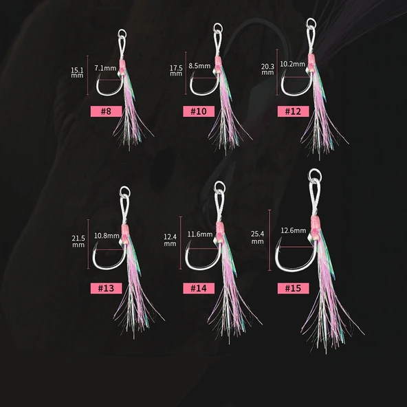 Ecooda Pink Style Light Jigging Double Hooks Assist İğne - Resim 5