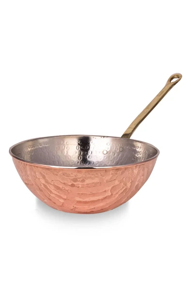 Cobper Premium Collection Bakır Wok Tava 25cm ürün görseli 1