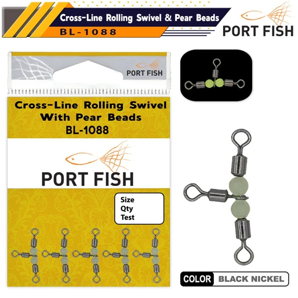 Portfish BL-1088 Üçlü Fosforlu Bilyalı Fırdöndü ürün görseli 1