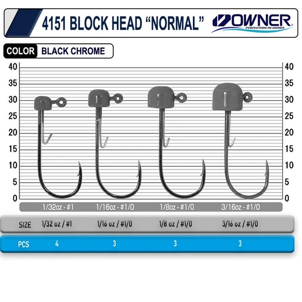 Owner 4151 Block Head Lrf Jighead - 3,6gr - Resim 2
