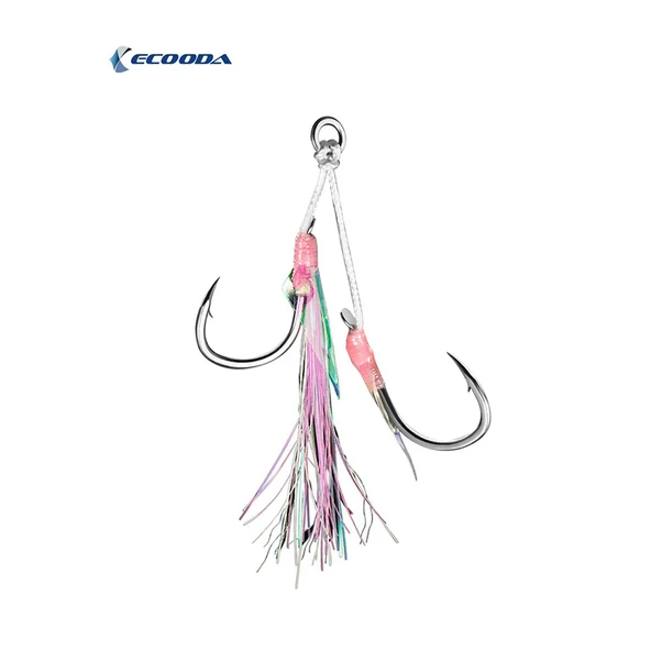 Ecooda Pink Style Light Jigging Double Hooks Assist İğne ürün görseli 1