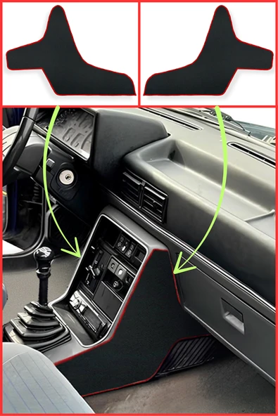 Renault Broadway R9/11 Spring Fairway Flash Torpido Orta Konsol Koruma Kırmızı Yan Kaplama Halısı ürün görseli 1