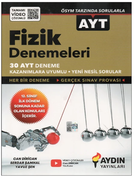 Aydın AYT Fizik Denemeleri 30 AYT Deneme 1.Dönem ürün görseli 1
