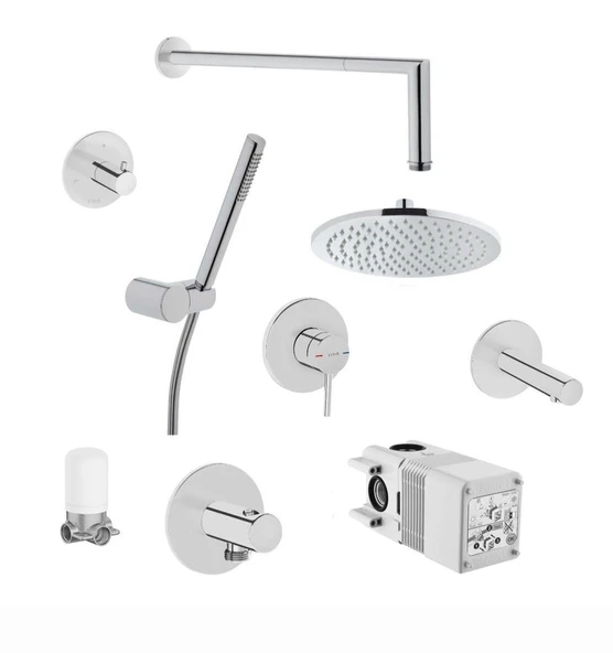 VitrA Origin (Krom) Ankastre Tepe Banyo Duş Seti 3 Yollu ürün görseli 1