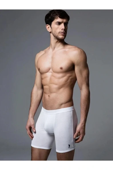Erkek Beyaz Modal Esnek Uzun Boxer 80052 ürün görseli 1
