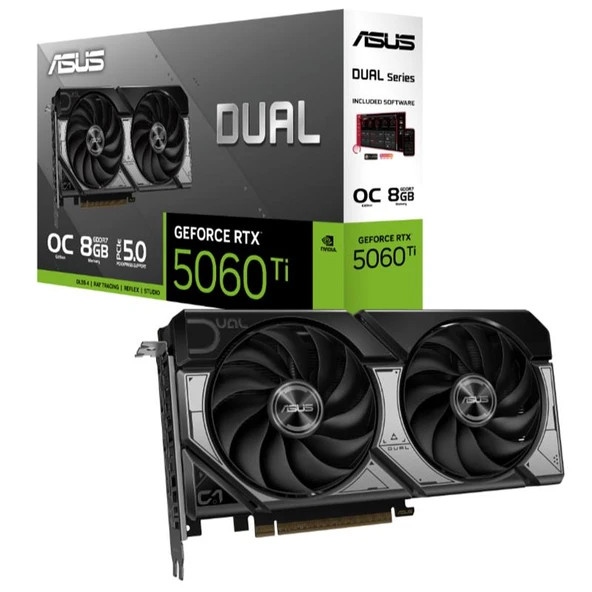ASUS GEFORCE DUAL-RTX5060TI-O8G 8GB GDDR7 128BIT 1XHDMI 3XDP EKRAN KARTI ürün görseli 1