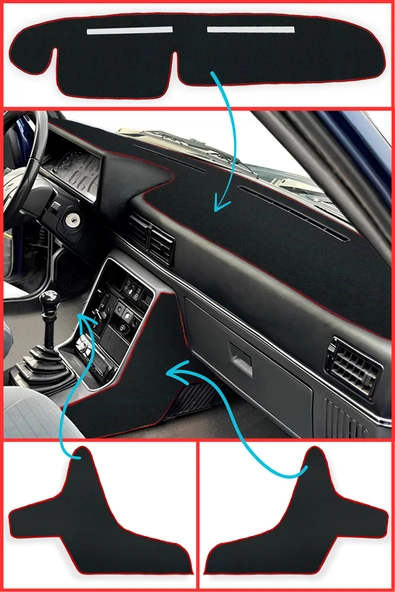 Renault Broadway R9 /11 Torpido Koruyucu Ön Gösterge Panel Örtüsü & Vites Orta Konsol Yan Halı ürün görseli 1