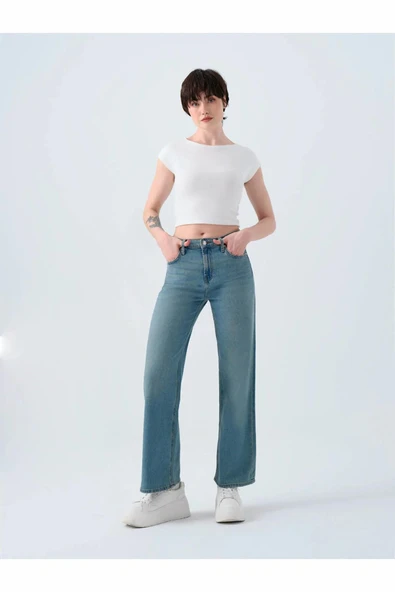 Loft Bella Salina Green Cast Wash Kadın Jean Pantolon ürün görseli 1