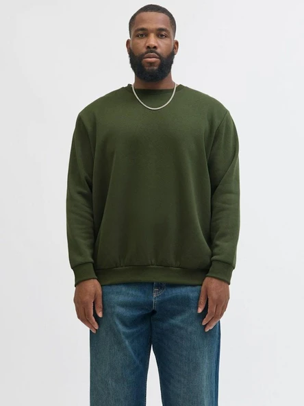 Jack Jones Bradley Bisiklet Yaka Büyük Beden Erkek Sweat 12250594 ürün görseli 1