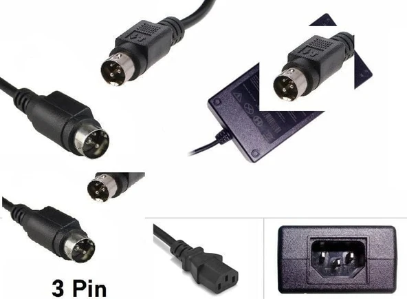 Possify Termal POS Barkod Etiket Yazıcı 24V 2.5A 3Pin DIN Adaptör RETRO ürün görseli 1