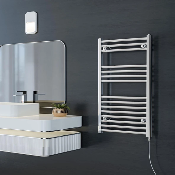800x500mm 200W Elektrikli Fişsiz Karbon Çelik Havlupan Alya Krom ürün görseli 1