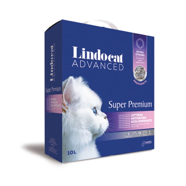 Lindocat Advanced Super Premium( Extra Güçlü Topaklanma + Pudra Kokulu) Kedi Kumu 10L ürün görseli 1