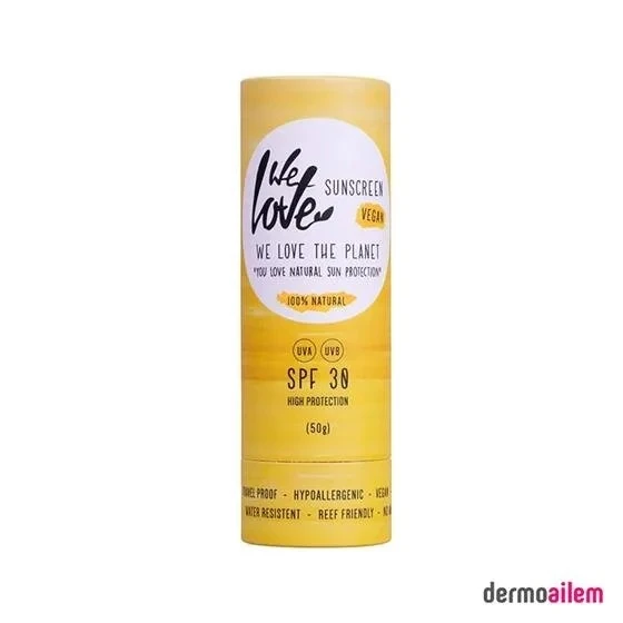 We Love The Planet Natural Sunscreen SPF 30 Faktör 50 gr Stick ürün görseli 1