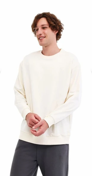 Lumberjack Mb C Neck SW 5Pr Erkek Ekru Sweatshirt SN75 ürün görseli 1