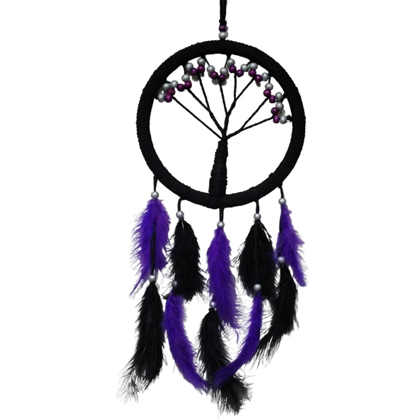 Mor İncili Hayat Ağacı Dream Catcher - Resim 2