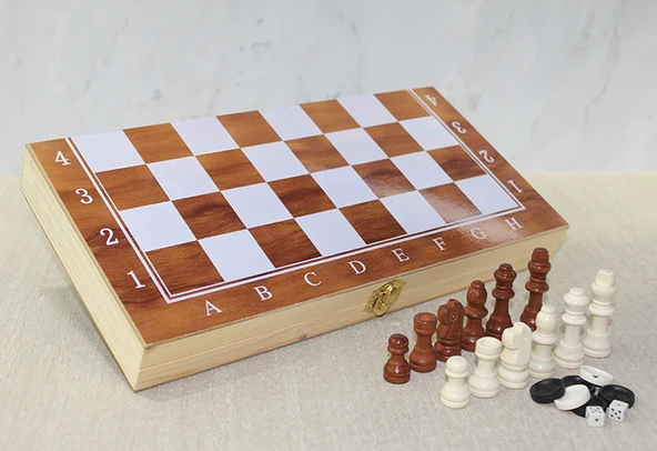 Ahşap Kutulu Satranç Model 1 ürün görseli 1