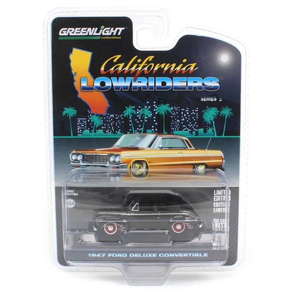 Greenlight California Lowriders Series 5 - 1947 Ford Deluxe Convertible 1/64 Model Araba ürün görseli 1