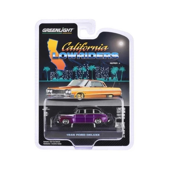 Greenlight California Lowriders 1946 FORD DELUXE 1/64 Model Araba ürün görseli 1